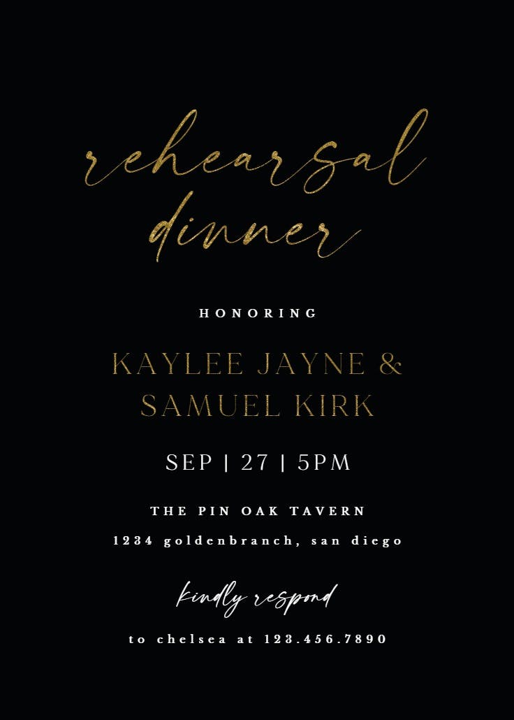 Bellisia - rehearsal dinner party invitation